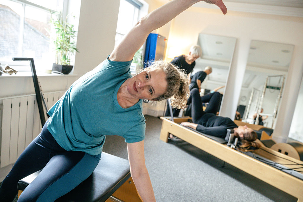 A semi-private apparatus Pilates class in the York studio